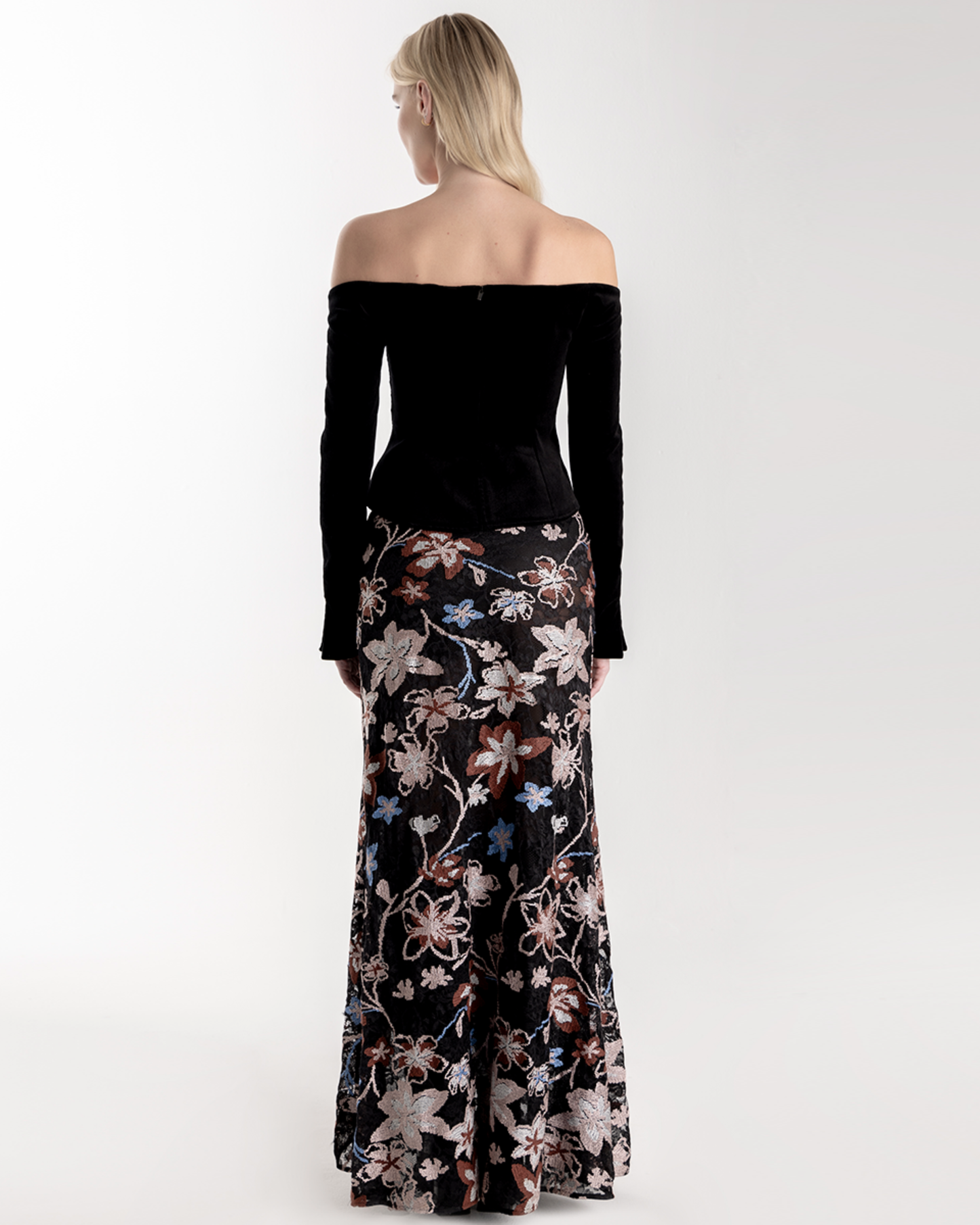 ESPECIA Farrah Skirt - Black with Flowers