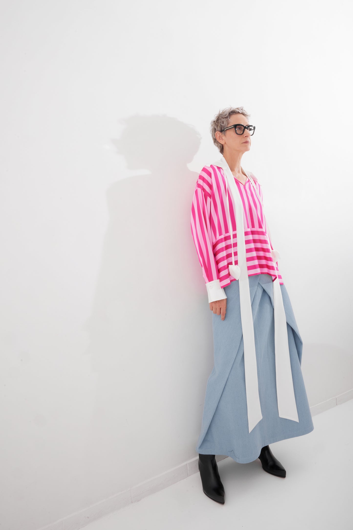 JULIA ALLERT Striped Long-Sleeve Blouse - Pink