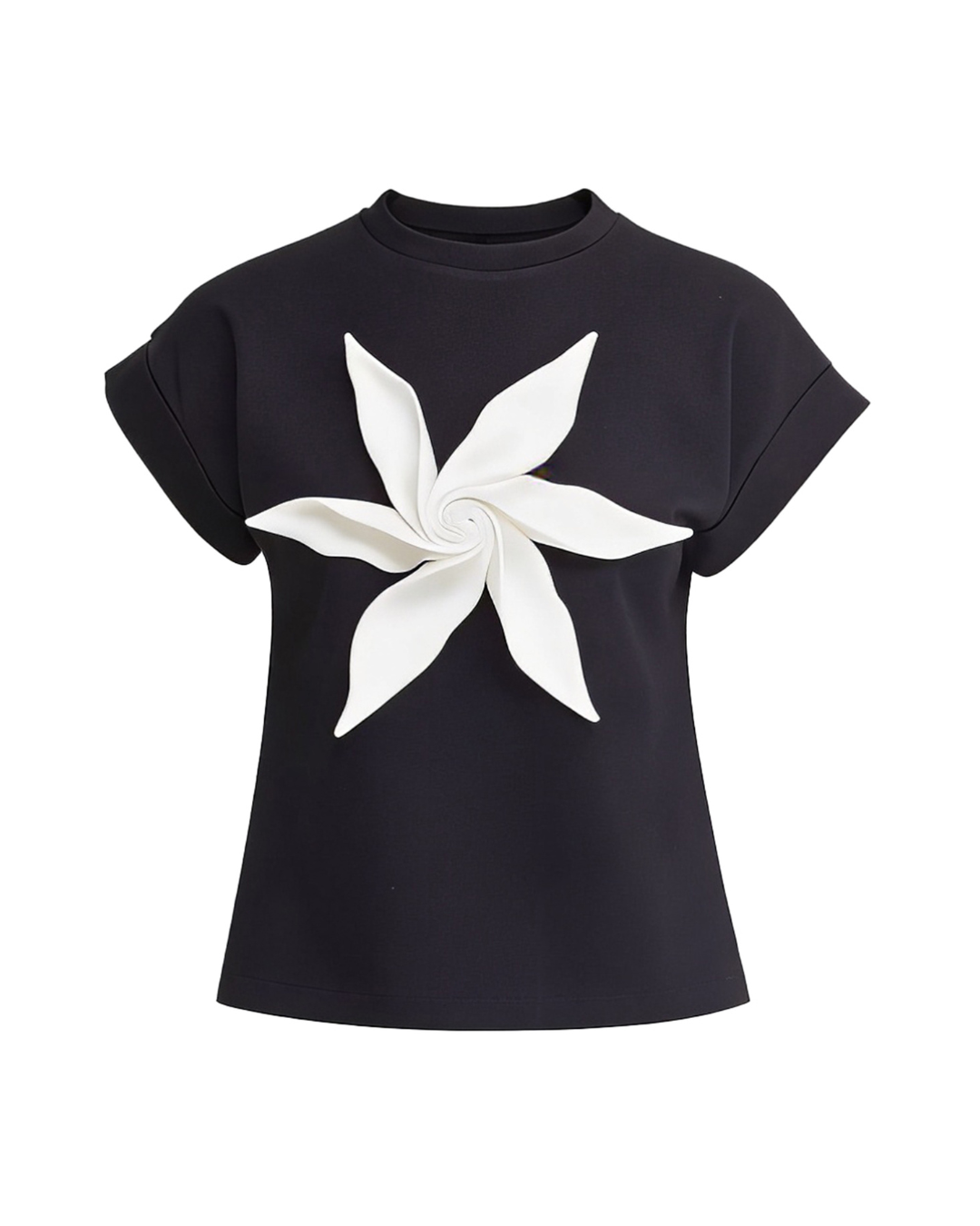 JULIA ALLERT T-shirt with Flower - Black/White – BONVION