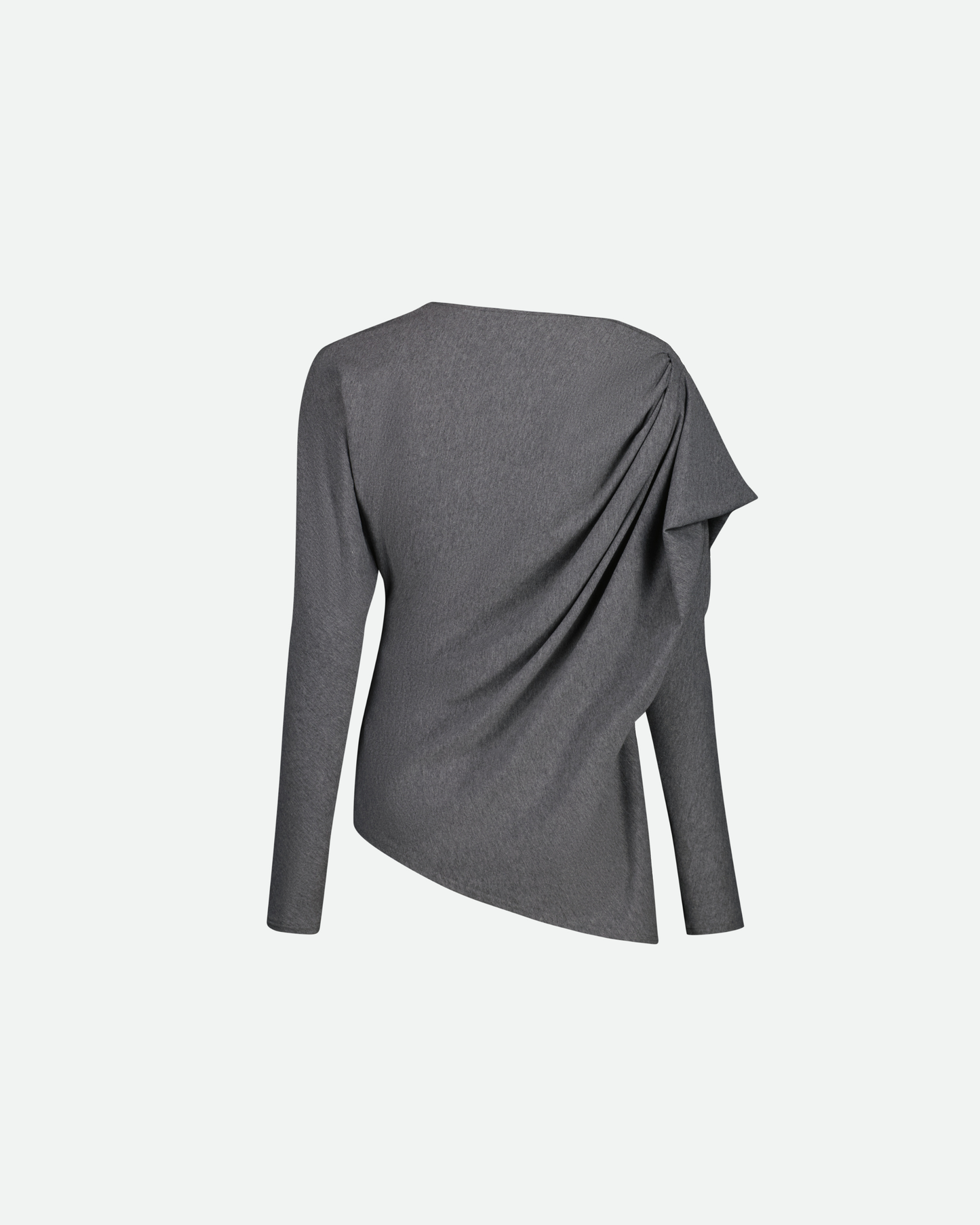 VAILLANT Draped Long Sleeve Jersey Top - Charcoal