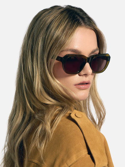 ALAN HAMMOND Ace Sunglasses - Olive Green / Brown