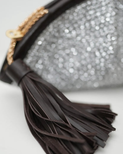ALLBYB Adelie Perla clutch - Grey Melange