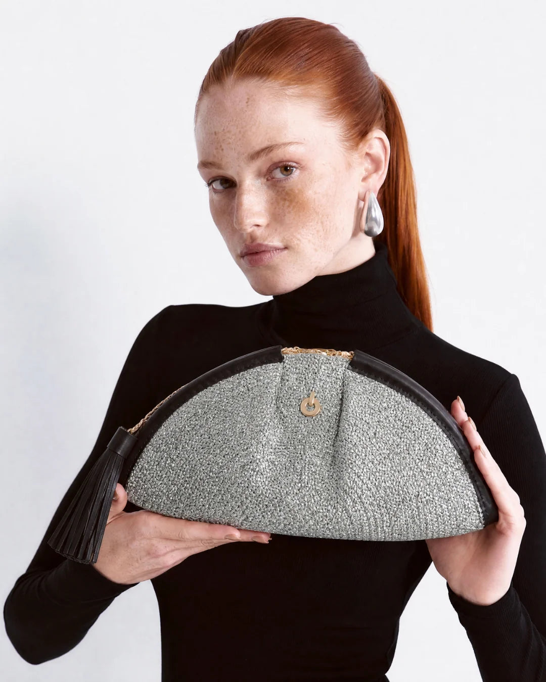 ALLBYB Adelie Perla clutch - Grey Melange