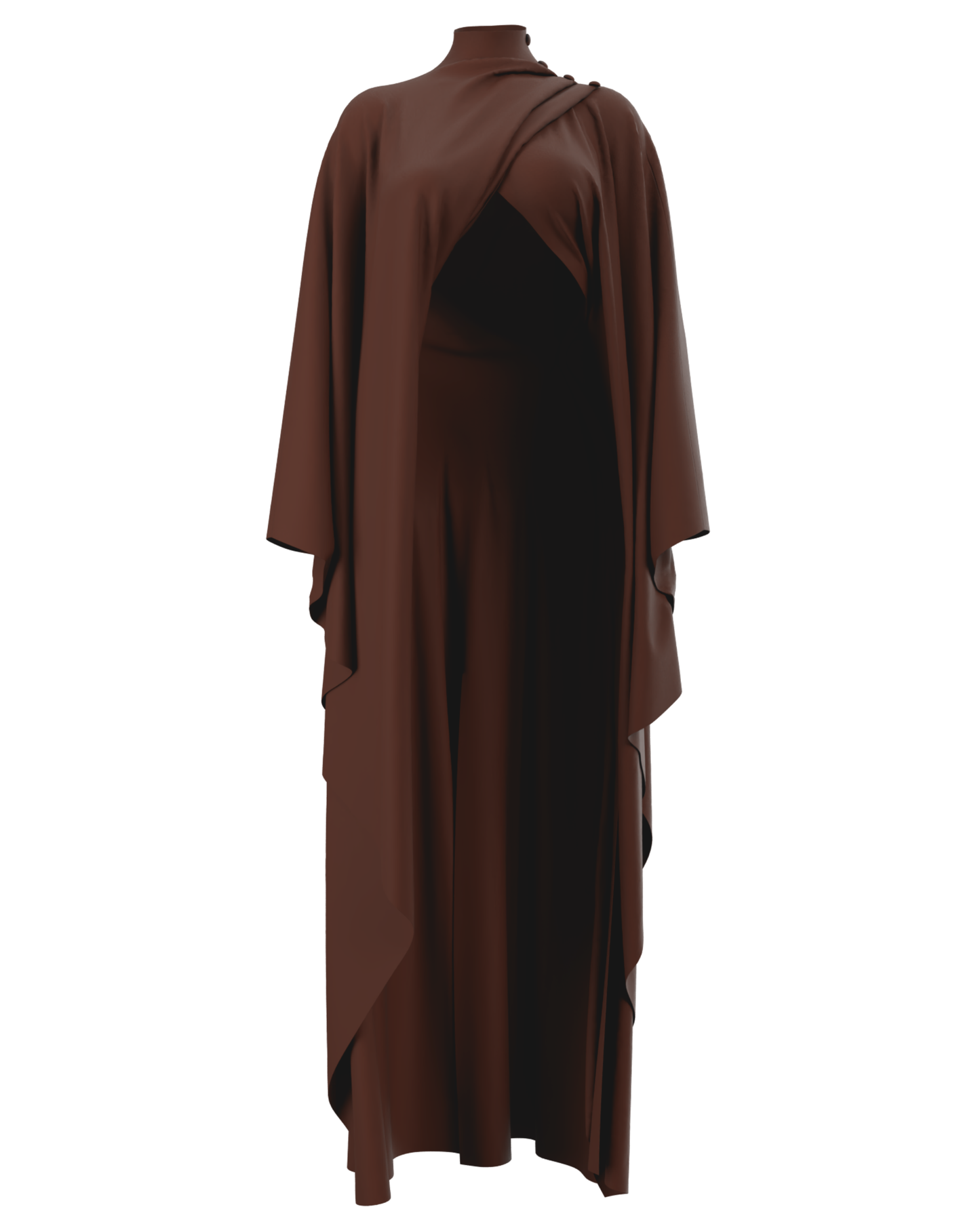 ANDREA IYAMAH Ovu Knit Cape - Coffee