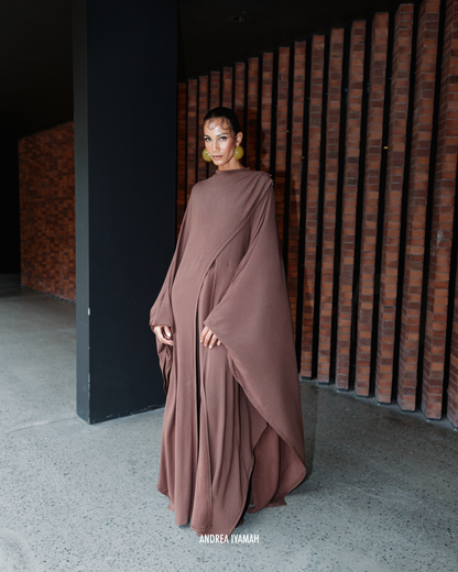 ANDREA IYAMAH Ovu Knit Cape - Coffee