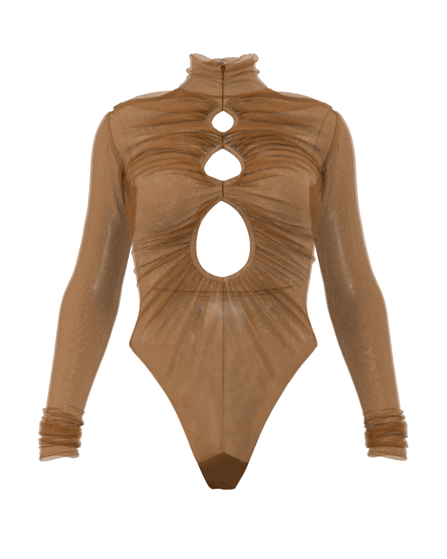 ANDREA IYAMAH Salle Mesh Bodysuit - Camel