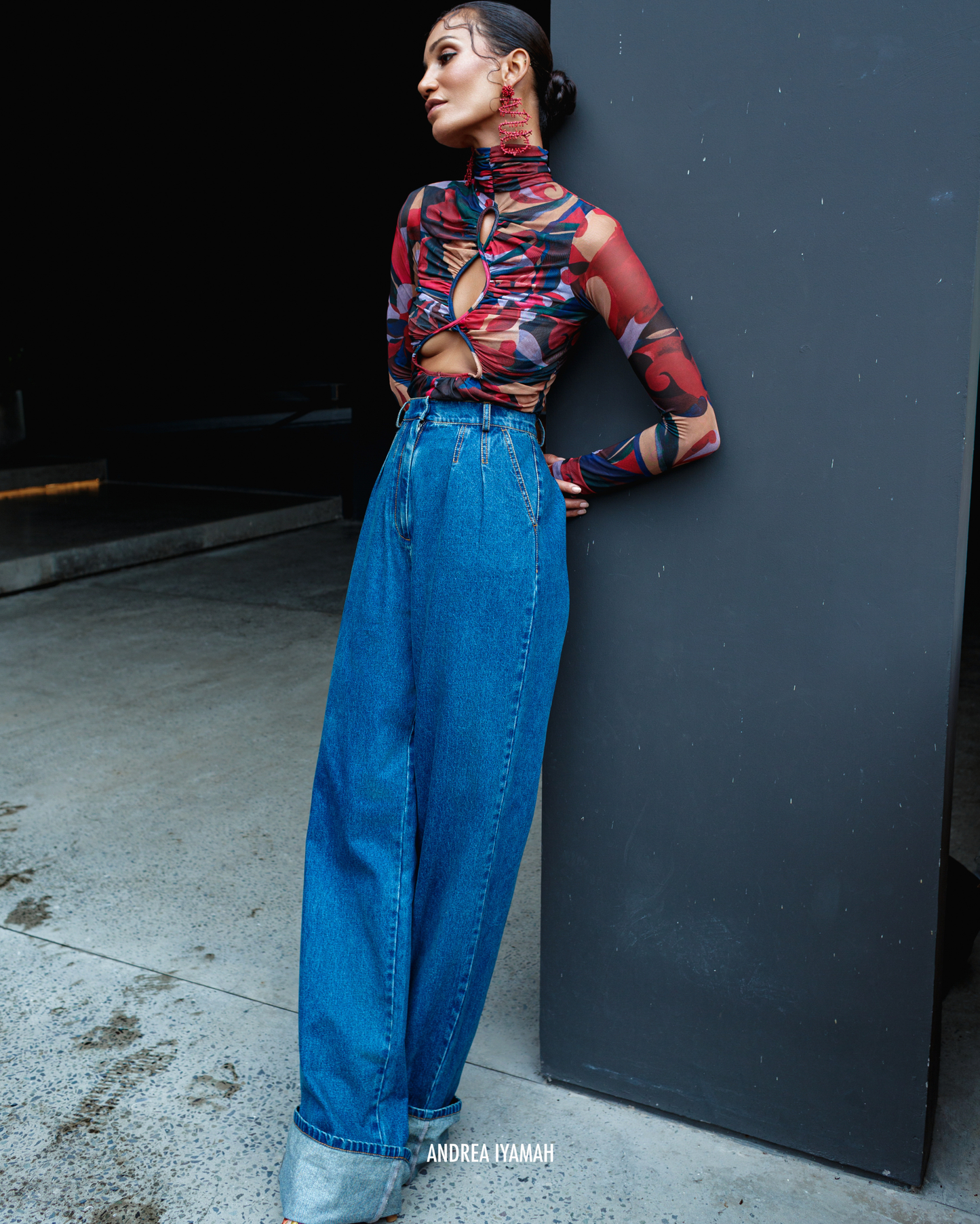 ANDREA IYAMAH Salle Mesh Bodysuit - Lewe Print