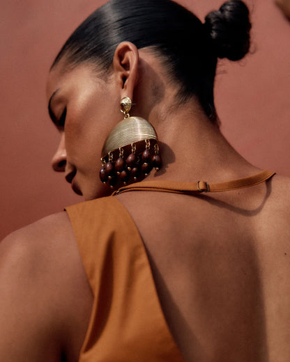 Gia Cotton Crop Top in Orange | ANDREA IYAMAH designer brand