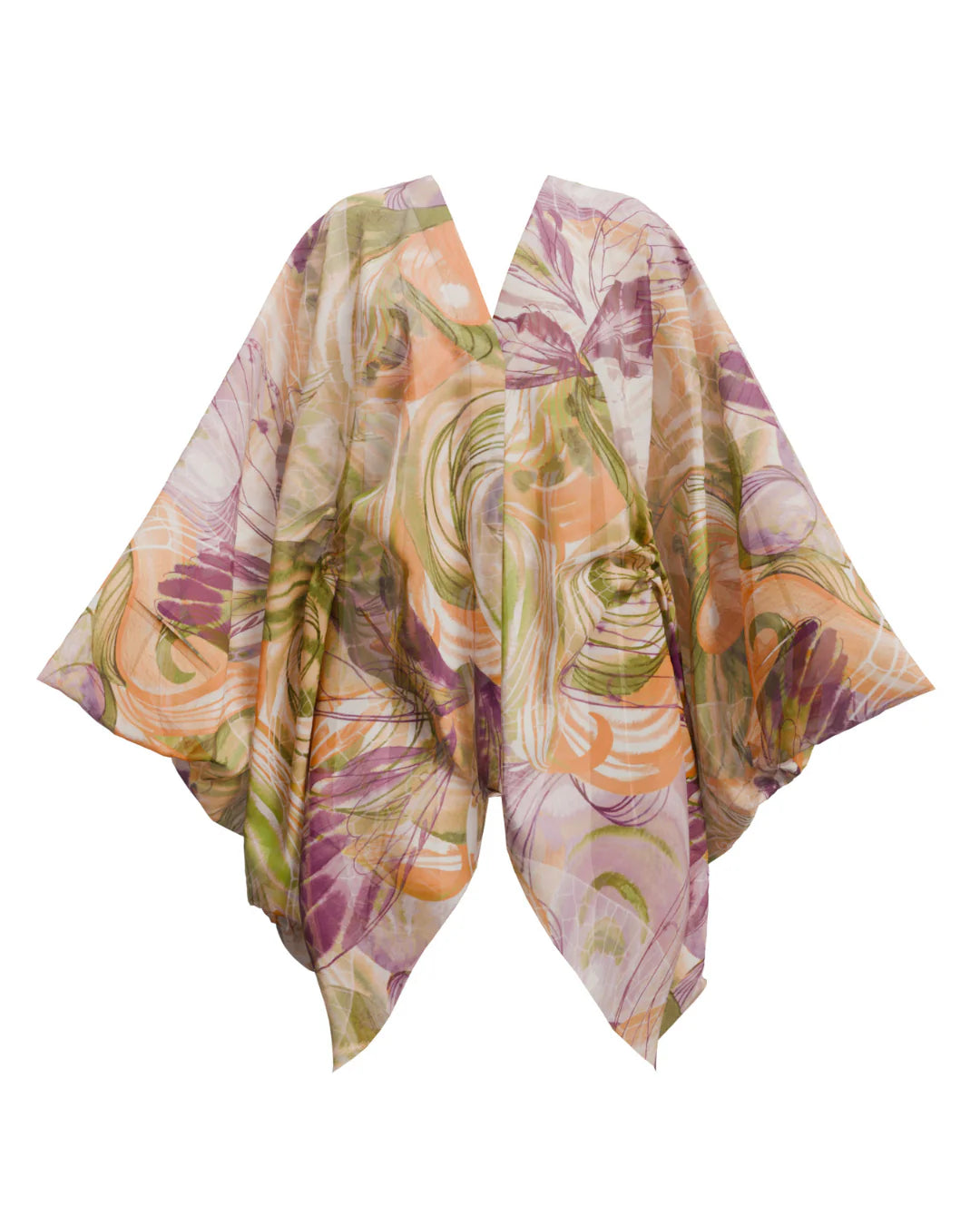 Floral patterned beach robe in vibra print | ANDREA IYAMAH designer brand