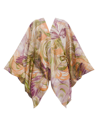 Floral patterned beach robe in vibra print | ANDREA IYAMAH designer brand