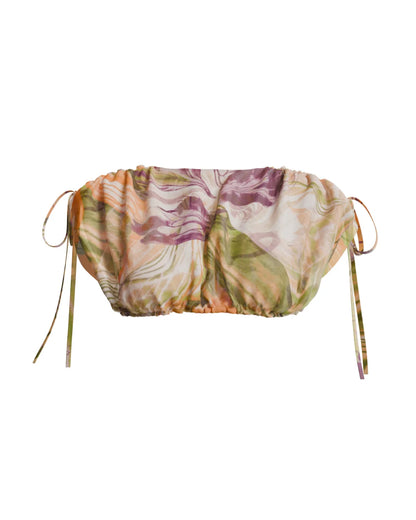Floral patterned crop top in vibra print | ANDREA IYAMAH designer brand