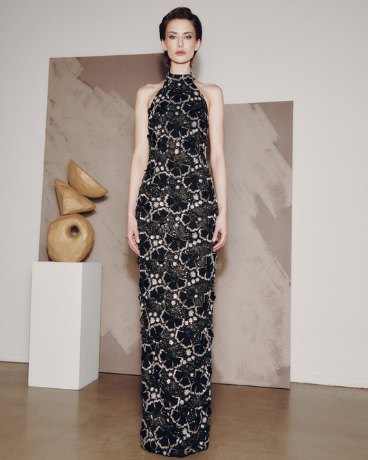 AUDREY+BROOKS Florence Gown - Black Silver