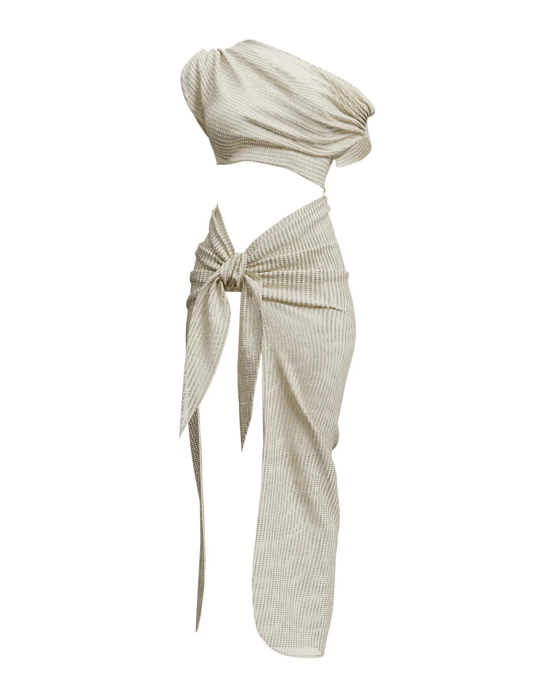 Bala Crochet Cover Up Dress in Ivory color | ANDREA IYAMAH designer brand