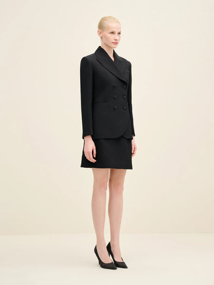 NÉAN Double-Breasted Tailored Blazer - Black