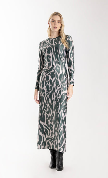 ESPECIA Budana Dress - Green/Leopard