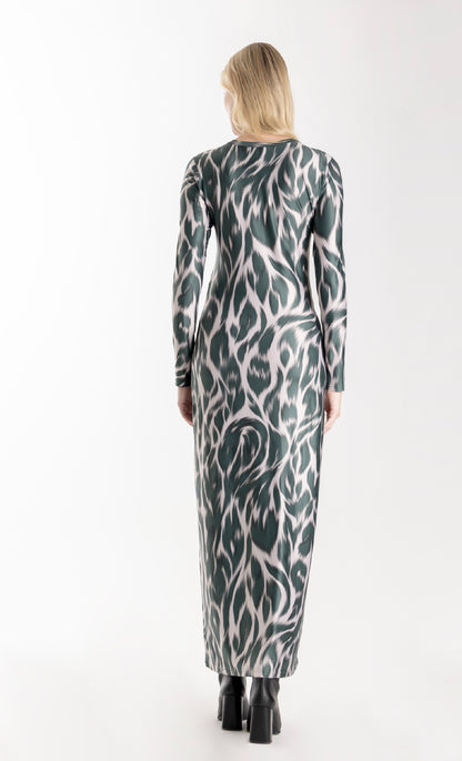 ESPECIA Budana Dress - Green/Leopard