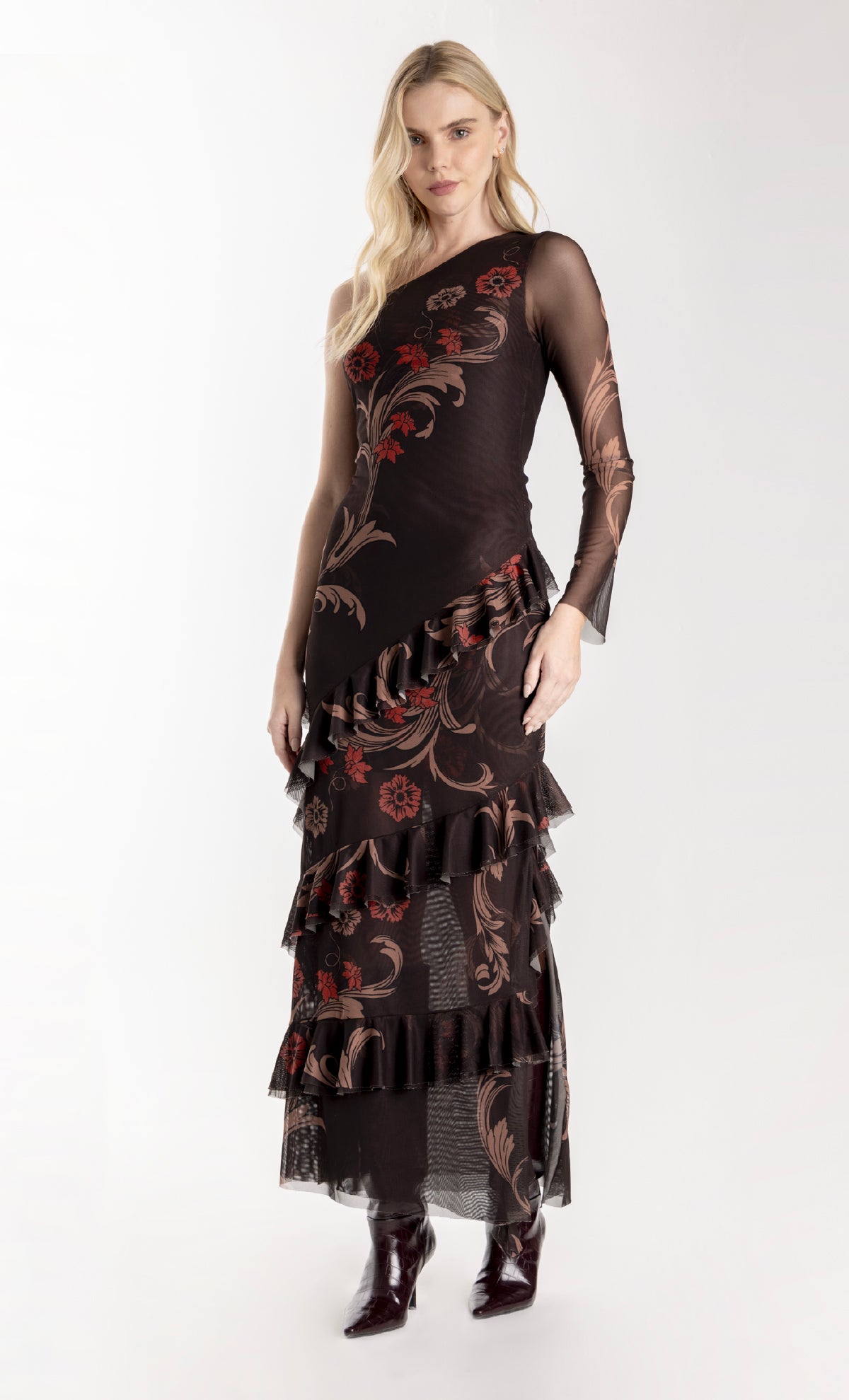 ESPECIA Glowvine Dress - Brown/Flower