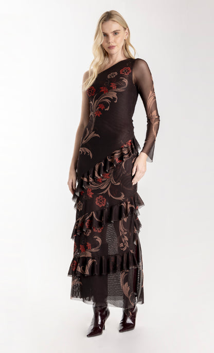 ESPECIA Glowvine Dress - Brown/Flower