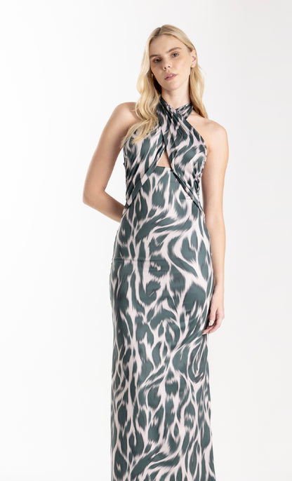 ESPECIA Kim Dress - Green/Leopard