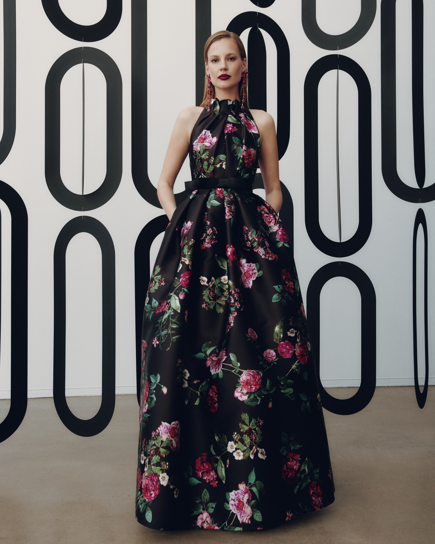 FRASCARA Maliyah Gown - Black Fuchsia