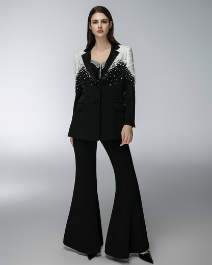 JessieQ Nora Blazer - Black/White