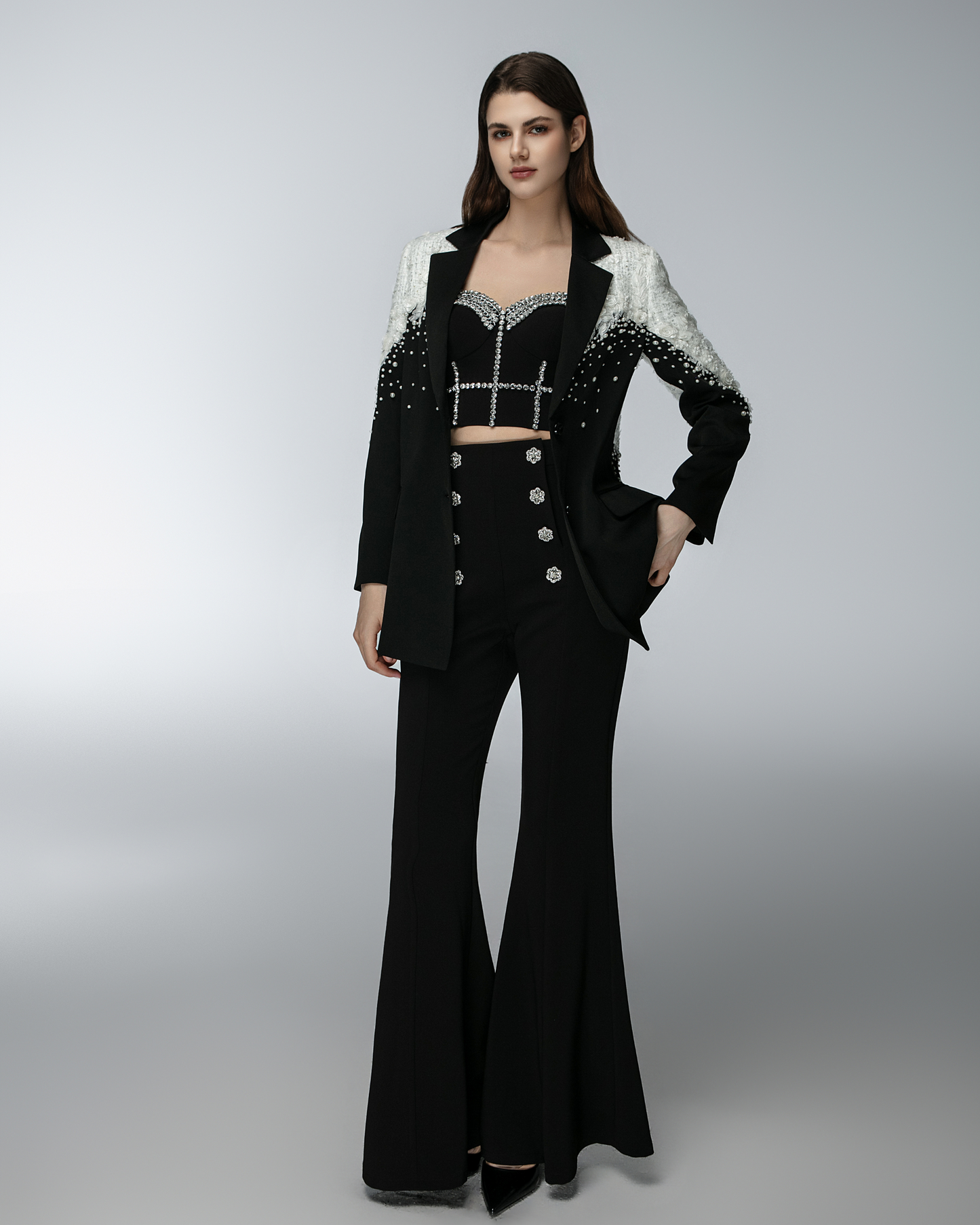 JessieQ Nora Blazer - Black/White