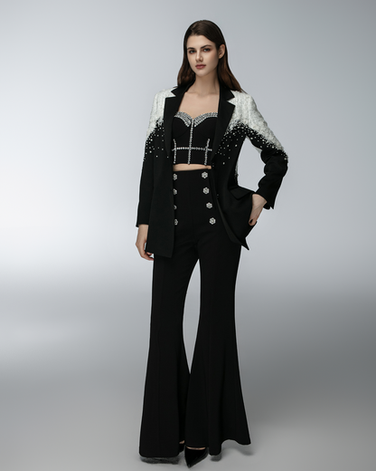 JessieQ Nora Blazer - Black/White