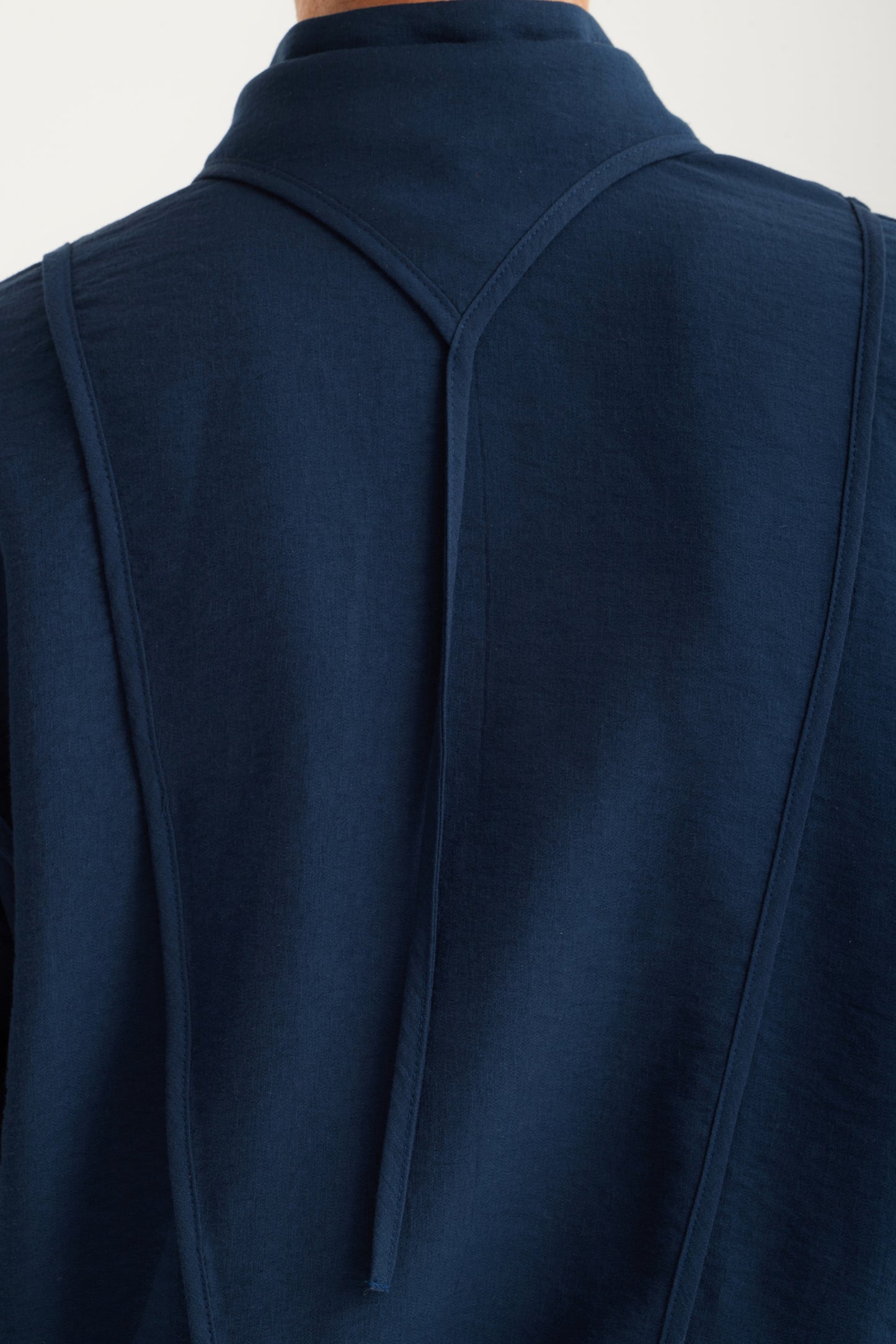 JULIA ALLERT Artistic Asymmetric Textured Blouse - Navy