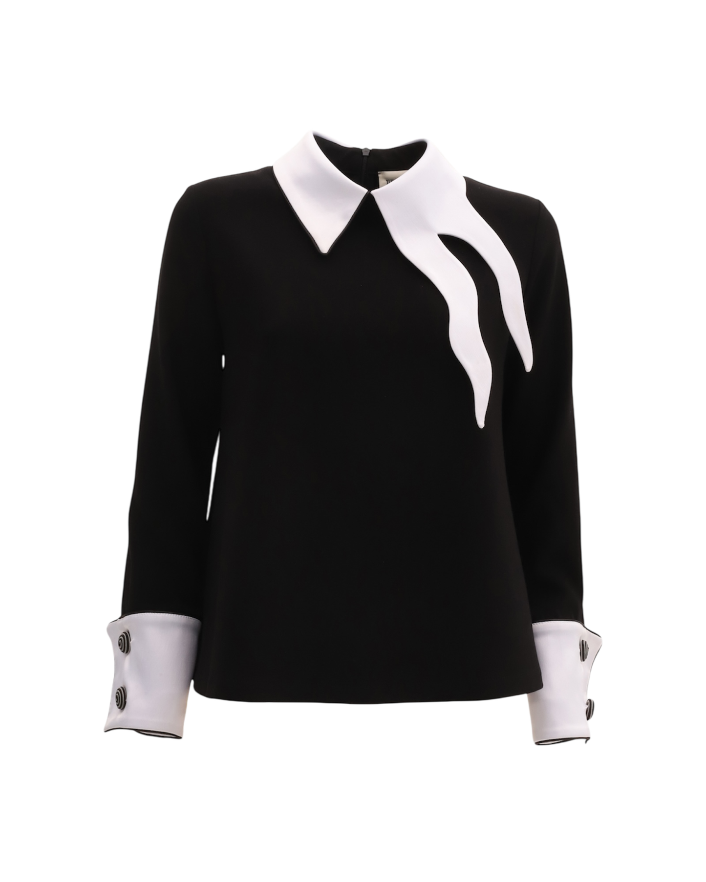 JULIA ALLERT Asymmetrical Collar Blouse - Black