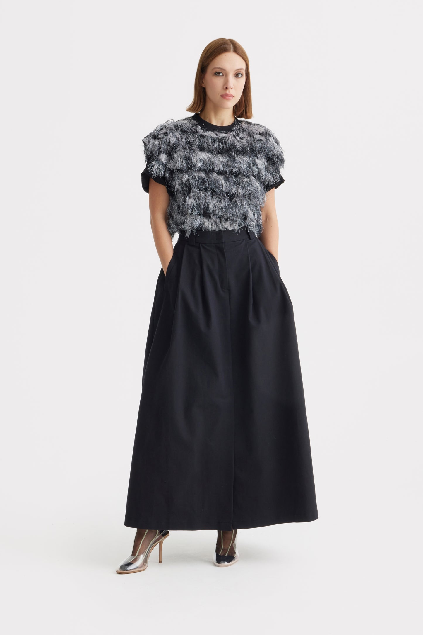 JULIA ALLERT Casual A-Line Maxi Skirt - Black