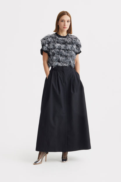 JULIA ALLERT Casual A-Line Maxi Skirt - Black