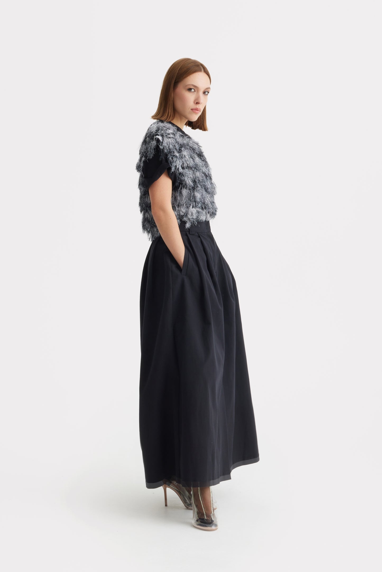 JULIA ALLERT Casual A-Line Maxi Skirt - Black