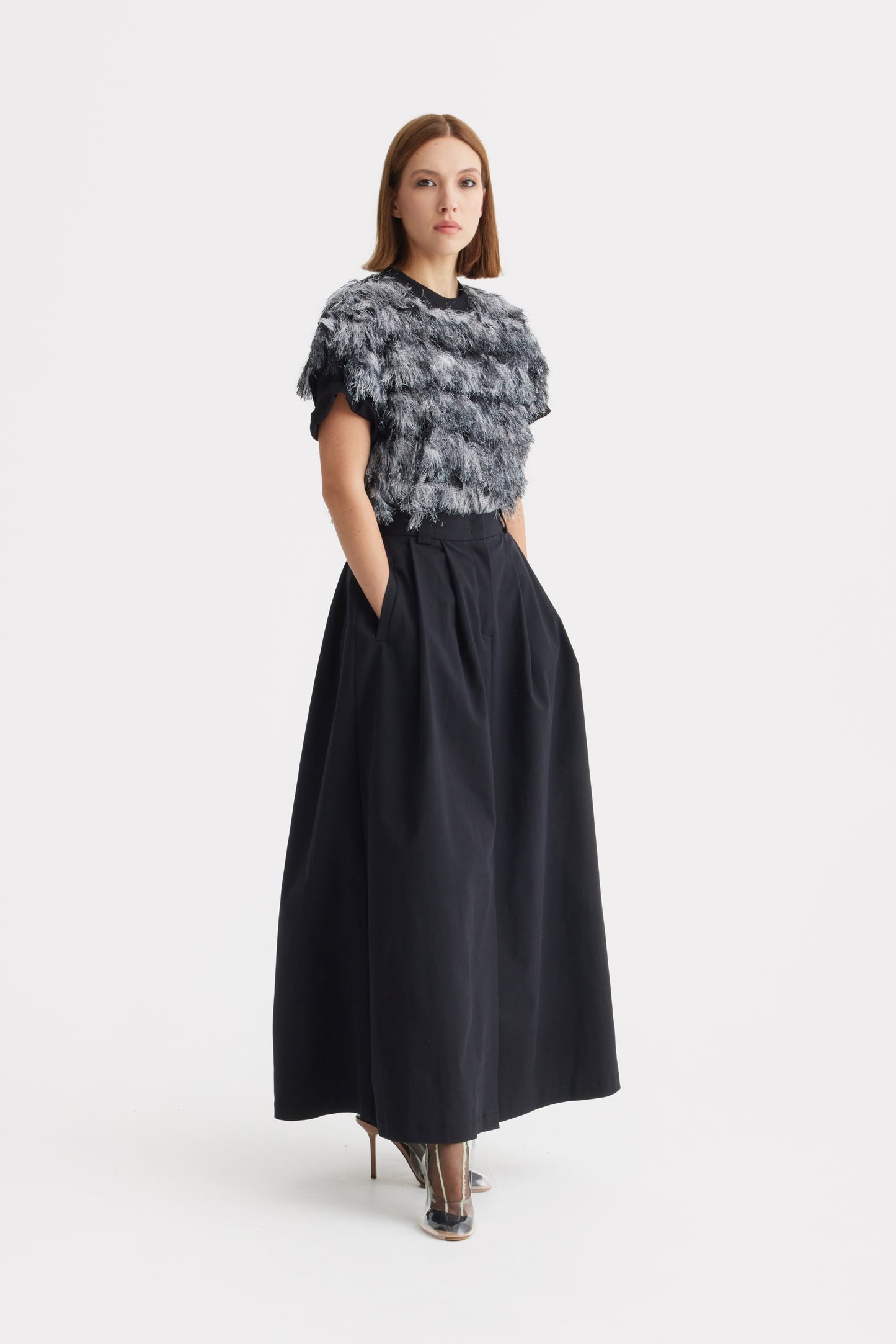 JULIA ALLERT Casual A-Line Maxi Skirt - Black