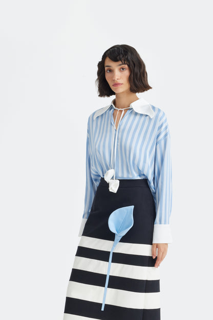 JULIA ALLERT Contemporary Striped Skirt - Black/White