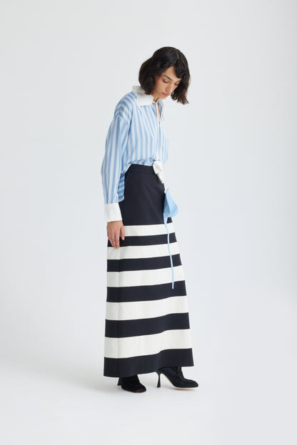 JULIA ALLERT Contemporary Striped Skirt - Black/White