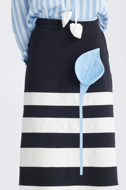 JULIA ALLERT Contemporary Striped Skirt - Black/White