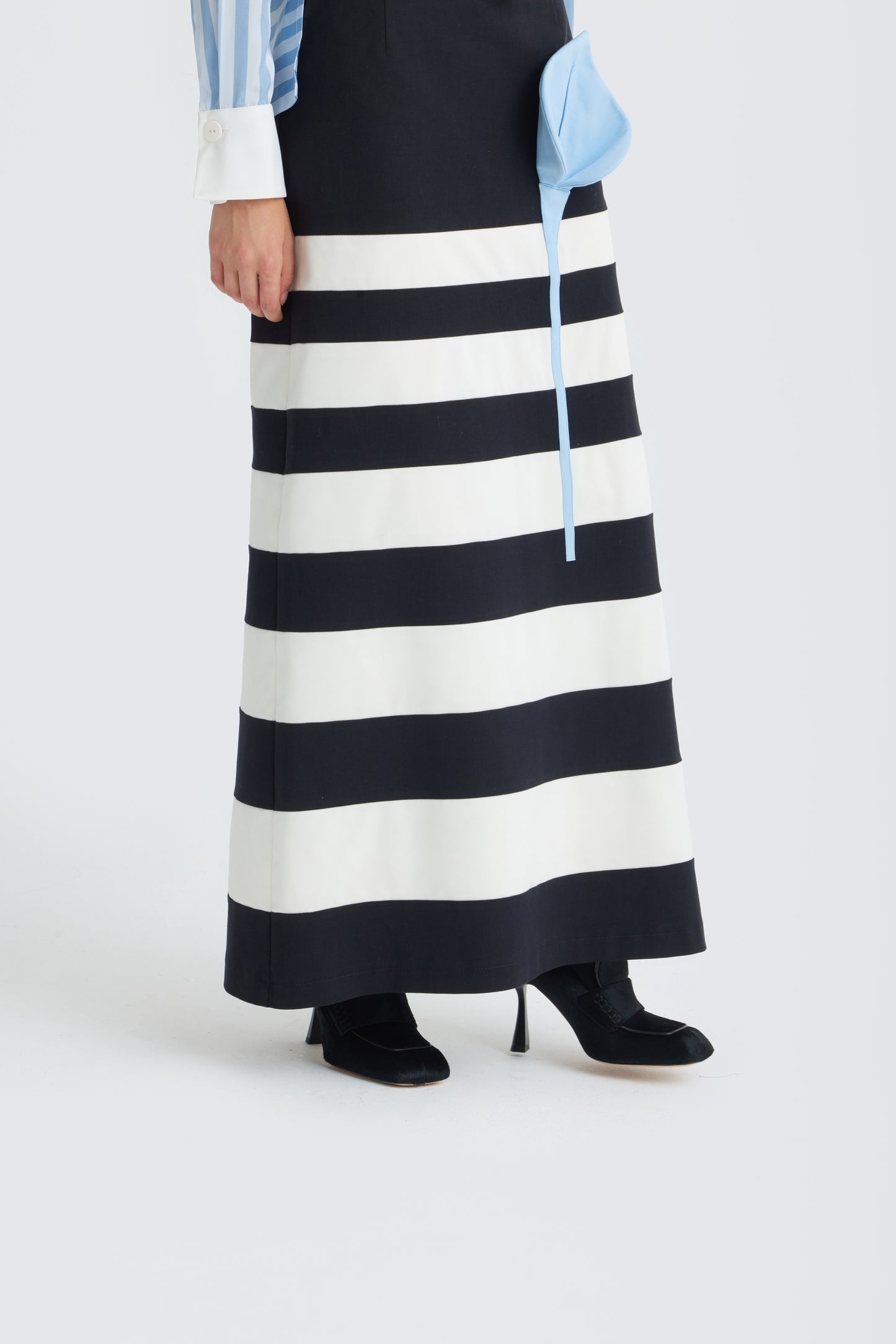 JULIA ALLERT Contemporary Striped Skirt - Black/White