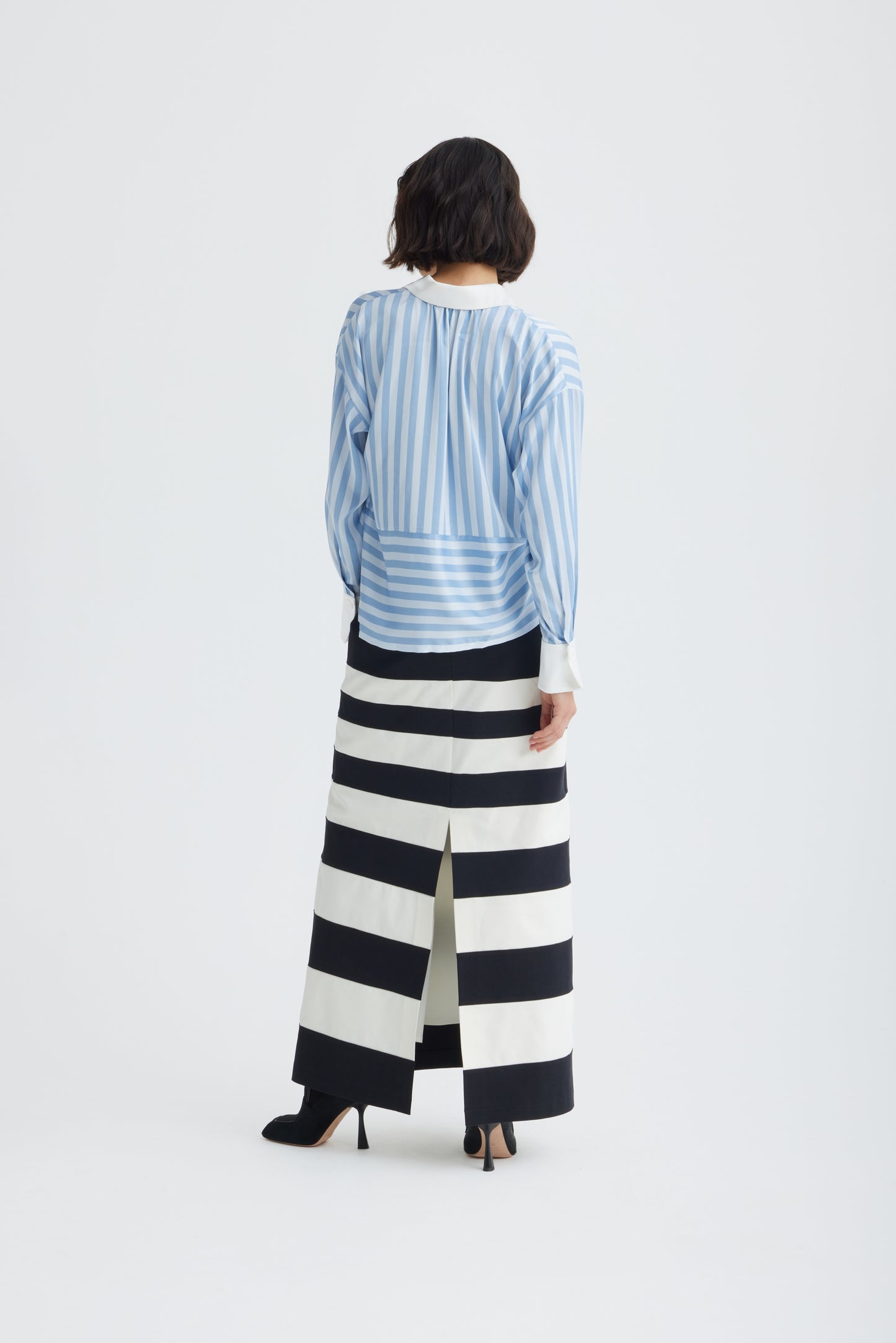 JULIA ALLERT Contemporary Striped Skirt - Black/White