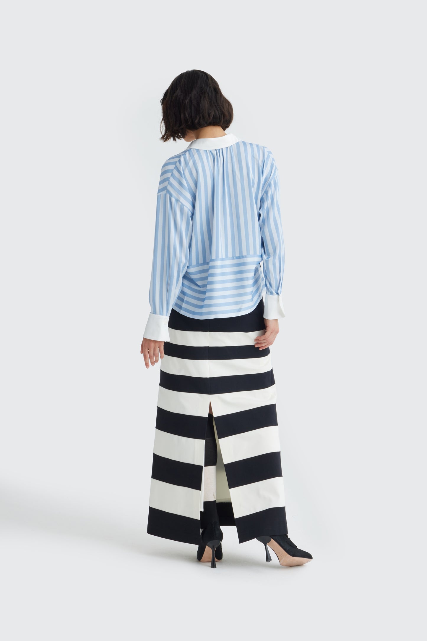 JULIA ALLERT Contemporary Striped Skirt - Black/White