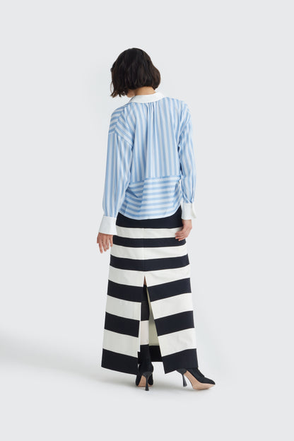 JULIA ALLERT Contemporary Striped Skirt - Black/White