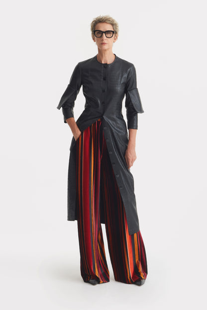 JULIA ALLERT Croc-Effect Vegan Leather Dress - Black
