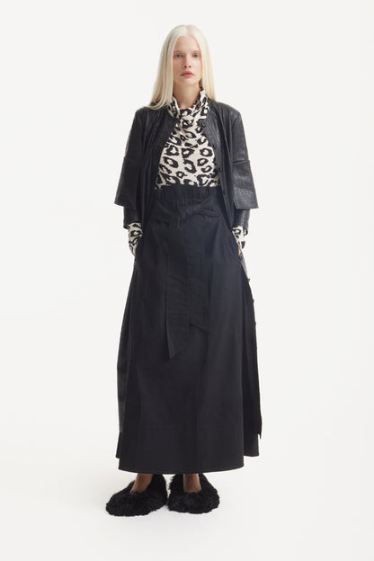 JULIA ALLERT Croc-Effect Vegan Leather Dress - Black