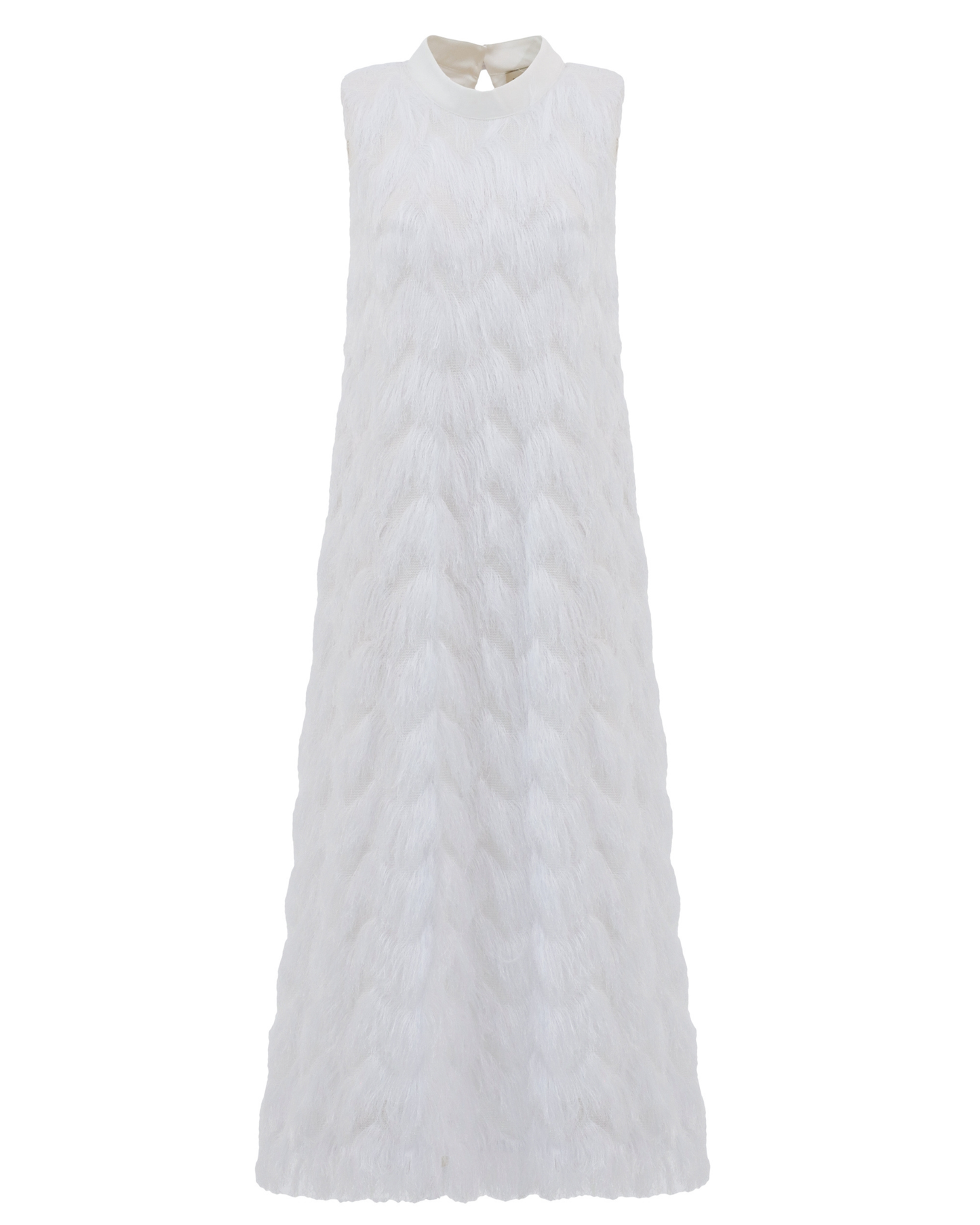JULIA ALLERT Fringe A-Line Evening Gown - White
