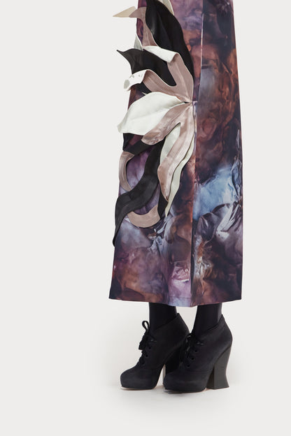 JULIA ALLERT High Neck Abstract Print Dress - Brown Print