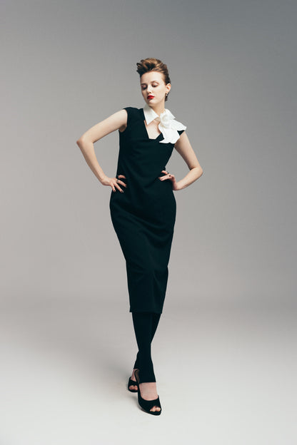 JULIA ALLERT Modern Business Dress With Collar - Black