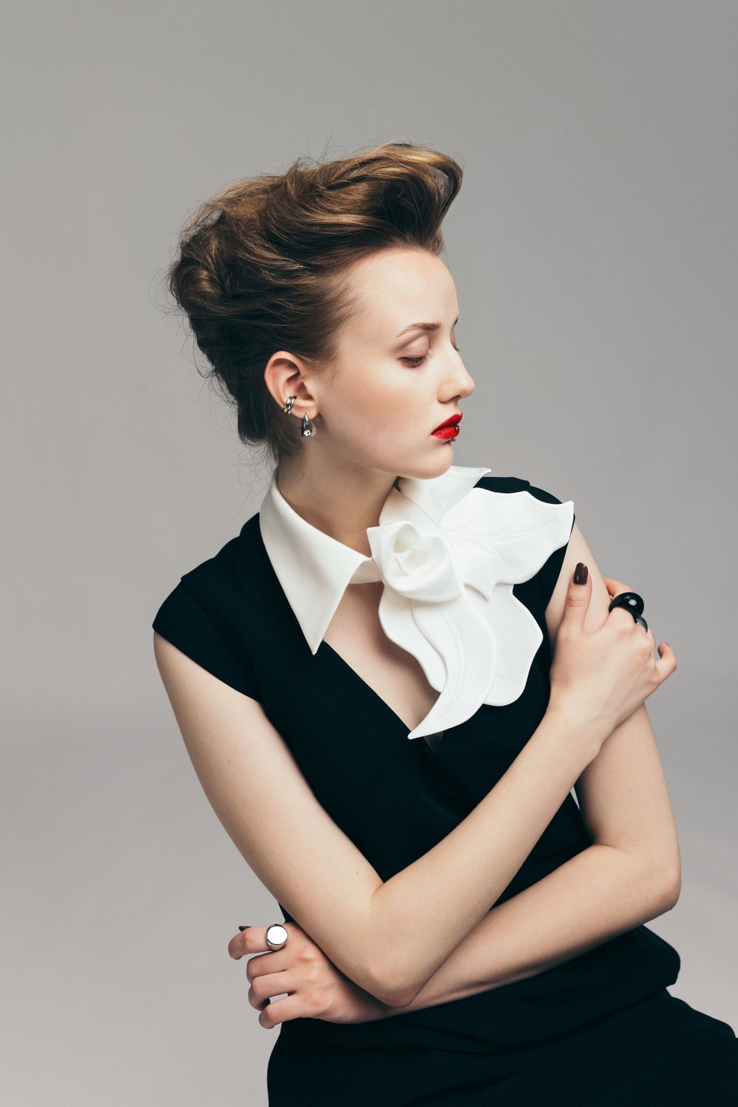 JULIA ALLERT Modern Business Dress With Collar - Black