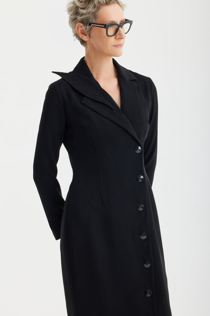 JULIA ALLERT Modern Tailored Maxi Blazer Dress - Black