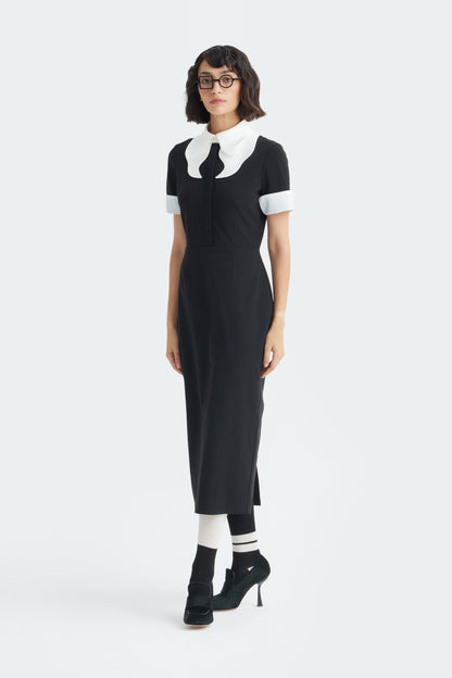 JULIA ALLERT Polished Midi Dress - Black