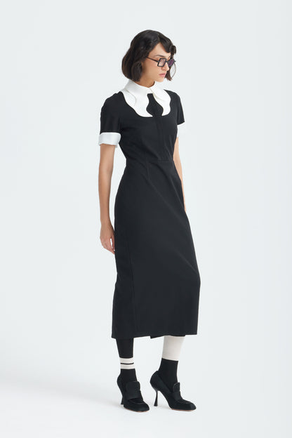 JULIA ALLERT Polished Midi Dress - Black