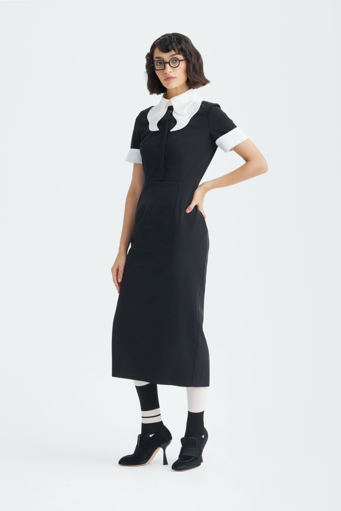 JULIA ALLERT Polished Midi Dress - Black